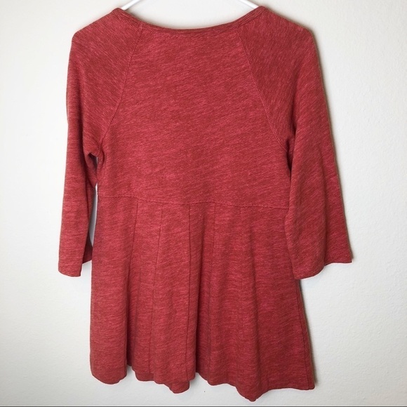 Anthropologie Deletta Orange Pathed Seams Blouse​​​​​​ - Picture 3 of 7